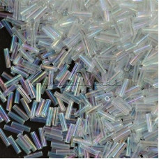 Стеклярус Miyuki Bugles #0250 - Crystal AB 6x1,7 mm / 5 г