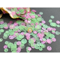 Пайетки со смещенным центром Mint/Light Rose Milky Mix 6-10 мм (3 г) Китай
