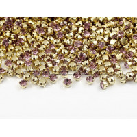 Шатоны Light Amethyst /оправа золото, ss16 (4 мм), 10 шт 