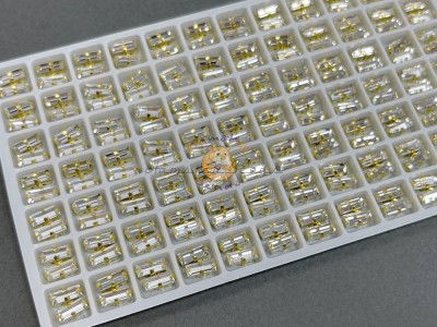 Стразы Багет Crystal в оправе 7×3мм/ оправа золото
