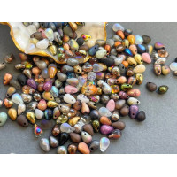 Микс чешских стеклянных бусин Drops beads 4x6 mm 