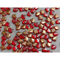 Чешские бусины MATUBO Ginko Ruby Semi Bronze Luster 7,5x7,5 мм/ 10 шт 