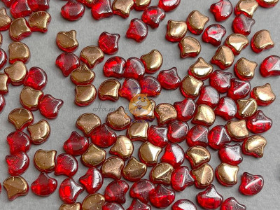 Чешские бусины MATUBO Ginko Ruby Semi Bronze Luster 7,5x7,5 мм/ 10 шт 