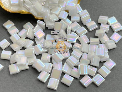 Бисер Miyuki Tila #TL0471 - White Pearl AB / 5 г