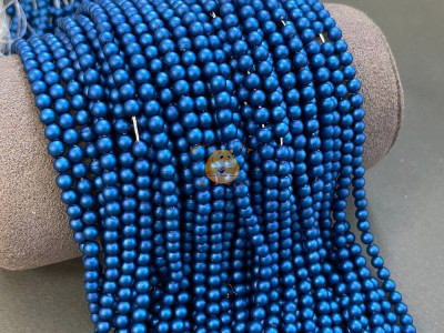 Жемчуг стеклянный Sapphire Matt Pearl 4 мм (Китай) / 1 нить