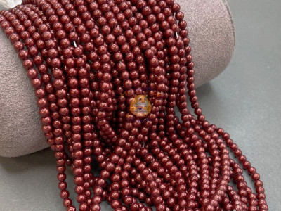 Жемчуг хрустальный Crystal Bordeaux Pearl 3 мм, 4 мм (Китай) / 1 нить