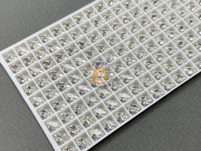 Стразы Наветт Crystаl пришивные в оправе 8×4 мм/ оправа серебро