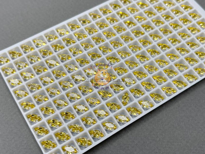 Стразы Наветт Light Topaz пришивные в оправе 8×4 мм/ оправа серебро
