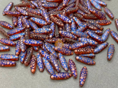 Бусины Кинжалы Hyacinth Matt with Laser Decoration Daggers beads 5x16 мм/ 10 шт