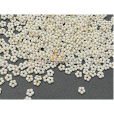 Бусины Незабудки White Alabaster Gold Fired Forget Me Not 5 мм/ 3 г