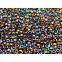 Бисер TOHO Round 15/0 TR-15-245 - Inside Color Rainbow Jonquil/Jet Lined