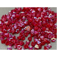 Бусины Колокольчик Ruby AB Bell Flowers 4x6 мм/ 10 шт
