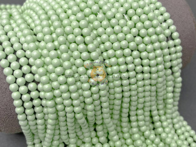 Жемчуг хрустальный Crystal Pastel Green Pearl 3 мм, 4 мм (Китай) / 1 нить