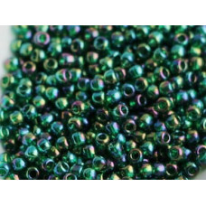 Бисер TOHO Round 11/0 TR-11-179 - Transparent-Rainbow Green Emerald