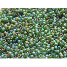 Бисер TOHO Round 11/0 TR-11-180F - Transparent-Rainbow-Frosted Olivine
