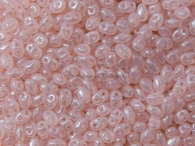 Чешские бусины MATUBO Miniduo Rose Opal Luster 2-hole 2x4 мм/ 3г 