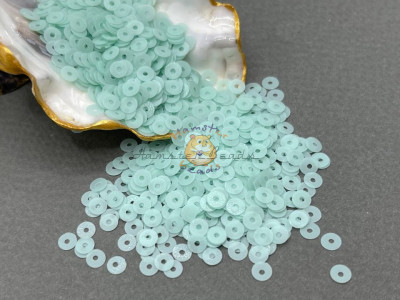 Пайетки Transparent Mint Green Matt T.42 плоские / 4 мм