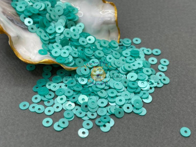 Пайетки Turquoise Green Luster L.44  плоские 