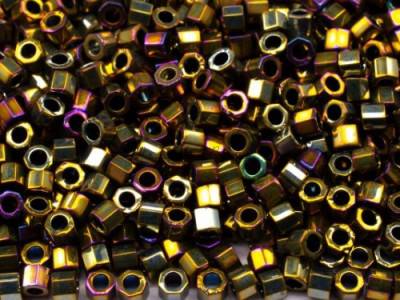 Бисер MIYUKI Delica 11/0 #DBC0029 - Hexcut Metallic Golden Olive Iris