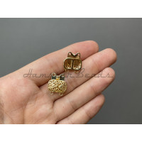 Замок Ажурный на две нити Золото 18К 15.4mm*13.8mm/1 шт