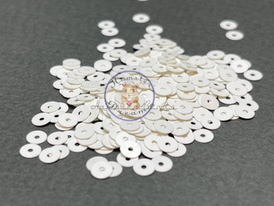 Пайетки Белые BIANCO Lustre плоские 2 мм / 2 г