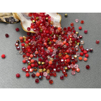 Микс биконусов Red - Siam 4 мм/ 5 грамм