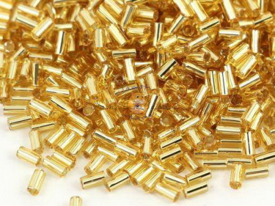 Стеклярус TOHO Bugles TB-01-22 - Silver-Lined Lt. Topaz  3x1,6 mm / 5 г
