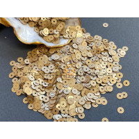 Пайетки Светлое золото матовые P212 Metal Satin плоские 3 мм (3 г)