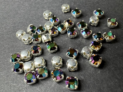 Шатоны Crystal Mandarin /оправа серебро, ss16 (4 мм), 10 шт 