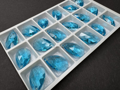 Подвеска Капля Aquamarine 22x12,5 мм