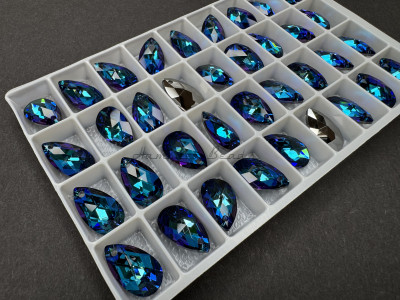 Подвеска Капля Crystal Bermuda Blue 16x9,5 мм