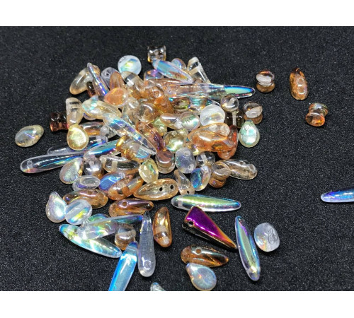 Мультимикс стеклянных бусин Preciosa Metallic Crystal Чехия