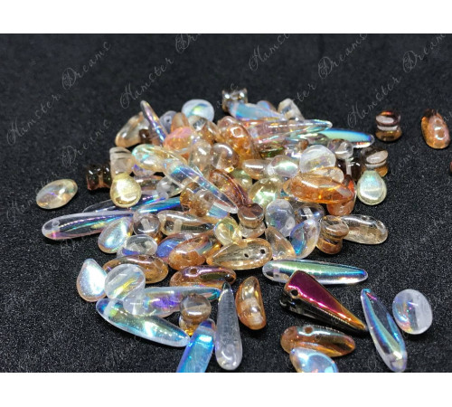 Мультимикс стеклянных бусин Preciosa Metallic Crystal Чехия