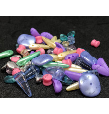 Мультимикс стеклянных бусин Preciosa Pastels and Silver Чехия