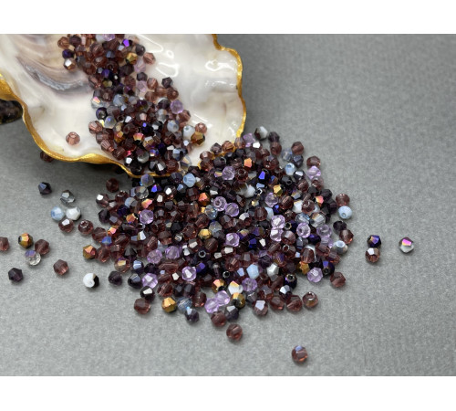 Микс биконусов Amethyst - Violet 2 мм/ 3 грамма