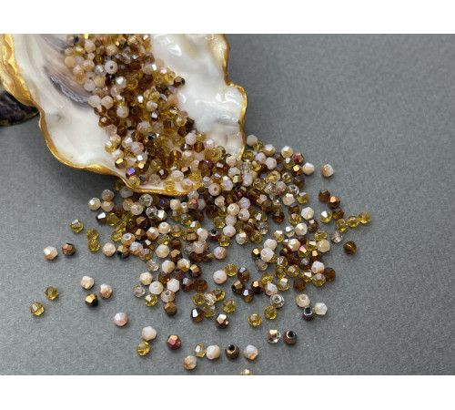 Микс биконусов Topaz - Cream 2 мм/ 3 грамма