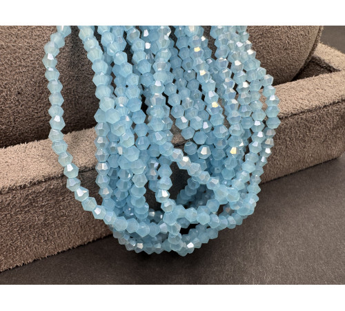 Биконусы стеклянные  Aqua Opal Luster #40L  3 мм/ 1 нить