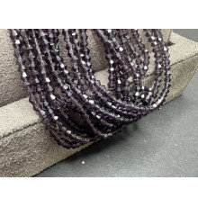 Биконусы стеклянные Dark Amethyst #14 3 мм/ 1 нить