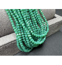 Биконусы стеклянные Turquoise Green Opal #57 3 мм/ 1 нить