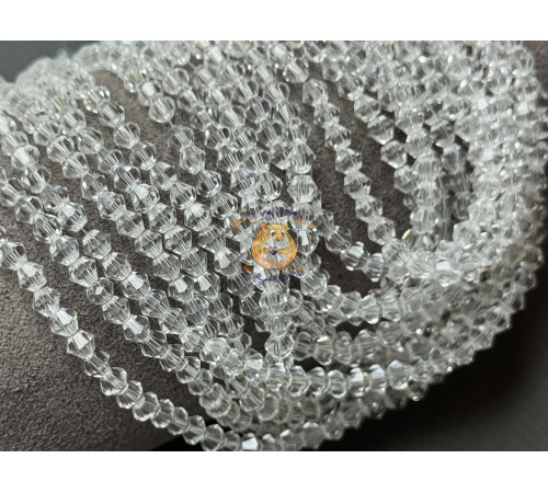 Биконусы стеклянные Crystal #1 4 мм/ 1 нить
