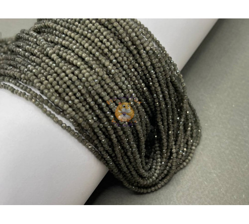 Бусины стеклянные "Кошачий глаз" Black Diamond 2 мм / 1 нить