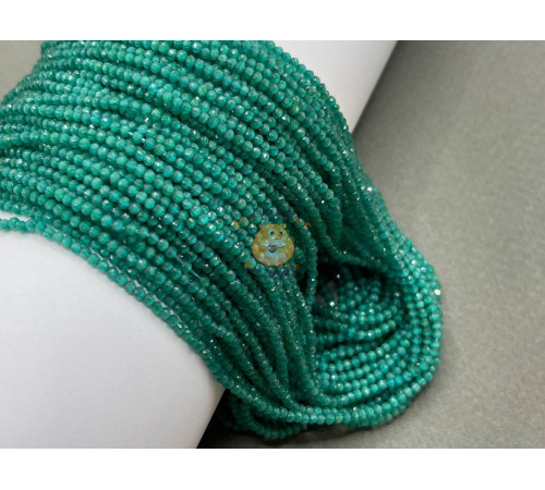 Бусины стеклянные "Кошачий глаз" Malachite 2 мм / 1 нить