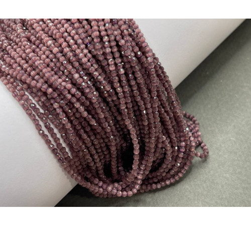 Бусины стеклянные "Кошачий глаз" Light Amethyst 2 мм / 1 нить
