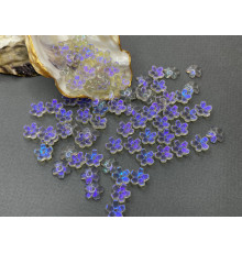 Бусины-цветы Сакура Crystal Black Diamond Violet Blue 10 мм/10 шт