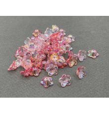 Бусины-цветы Вьюнок Crystal Red/Pink Rainbow 7x13 mm / 10 шт