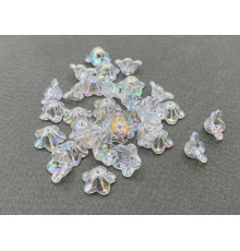 Бусины-цветы Вьюнок Crystal Rainbow 7x13 mm / 10 шт