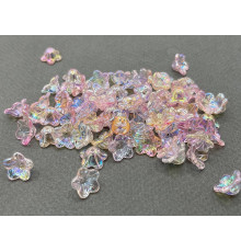 Бусины-цветы Вьюнок Crystal Rose Rainbow 7x13 mm / 10 шт