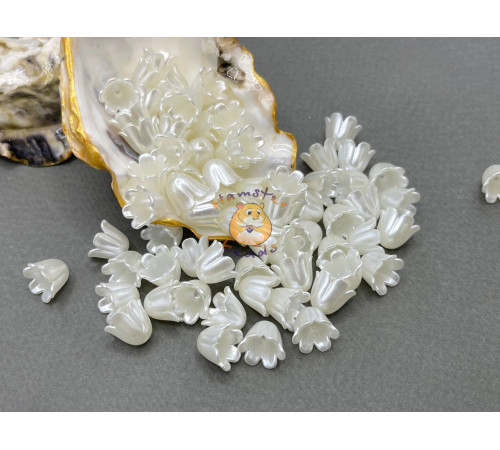 Бусины-цветы Ландыша White 8,5x11 mm / 10 шт