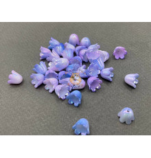 Бусины-цветы Ландыша White Lila Blue 8,5x11 mm / 10 шт