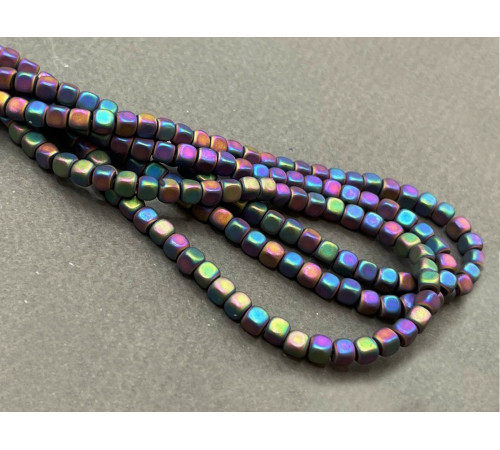 Бусины Гематит Jet Rainbow Matt 3,5x3,5 мм, немагнитный / 20 шт